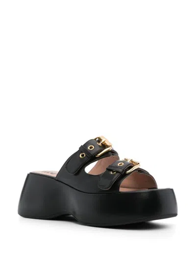 Moschino Sandals In Black