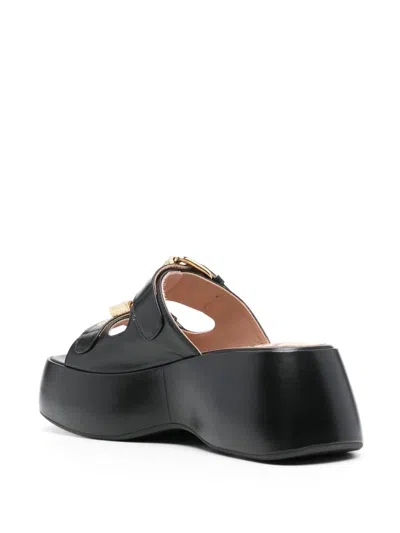 Moschino Sandals In Black