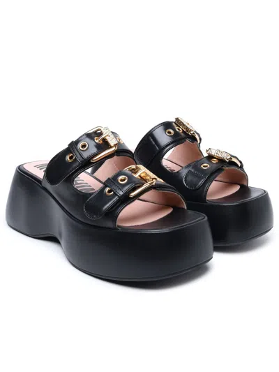 Moschino Sandals In Black