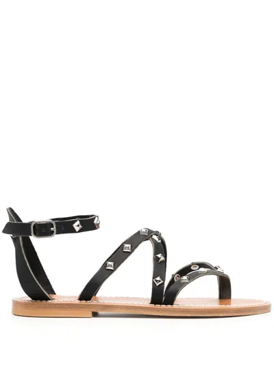 Kjacques Epicure Calf-leather Sandals In Black