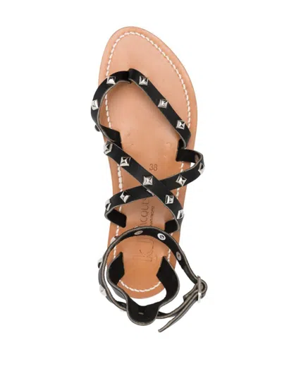 Kjacques Epicure Calf-leather Sandals In Black