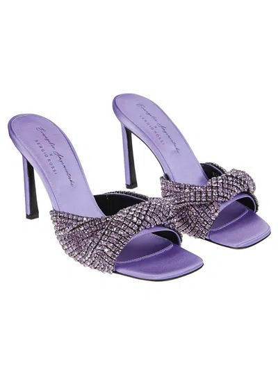 Sergio Rossi 115mm Crystal-embellished Satin Sandals In Multicolor