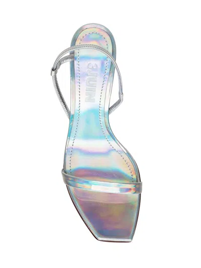 3juin Multicolored Heeled Sandals In Silver