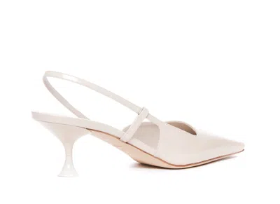 3juin Kira Calf Leather Slingback Pumps In White