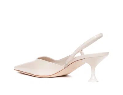 3juin Kira Calf Leather Slingback Pumps In White