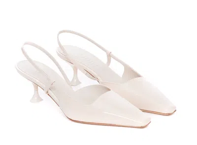 3juin Kira Calf Leather Slingback Pumps In White