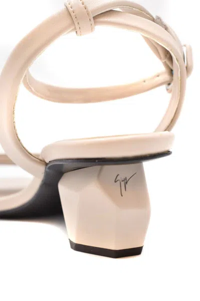 Giuseppe Zanotti Leather Sandals In Beige