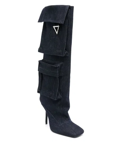 Attico Sienna Tube Boot 105mm In Blue