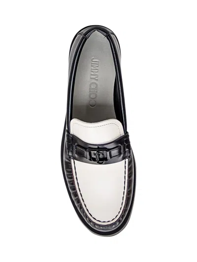 Jimmy Choo Mocassini Addie In Pelle Bicolor Donna In Black
