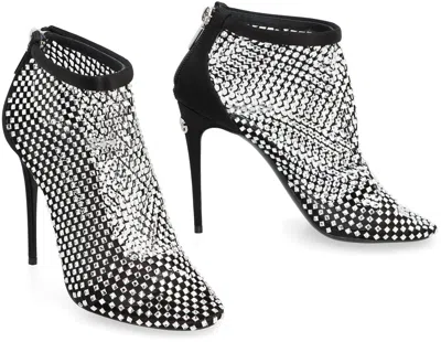 Dolce & Gabbana Rhinestone-embellished Satin Pumps In Black