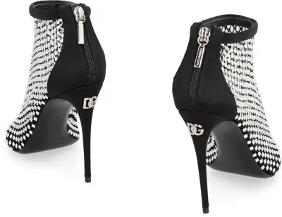 Dolce & Gabbana Rhinestone-embellished Satin Pumps In Black