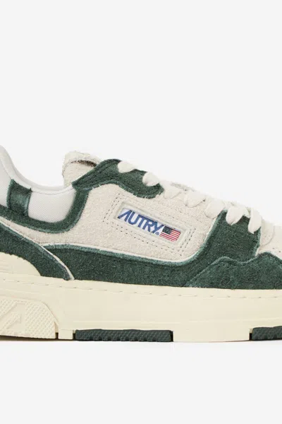 Autry Low Suede And Leather Sneakers In White