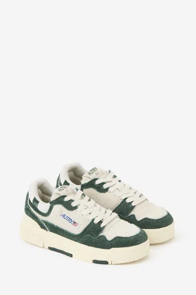 Autry Low Suede And Leather Sneakers In White