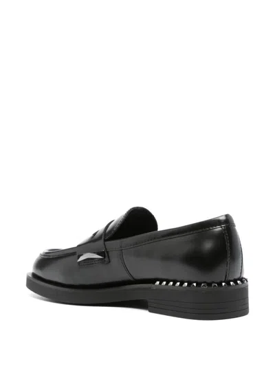 Ash Whisper Leather Loafers In Black