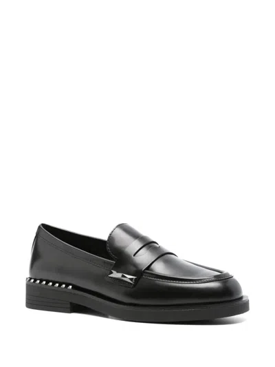 Ash Whisper Leather Loafers In Black