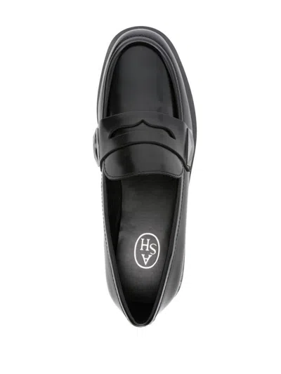 Ash Whisper Leather Loafers In Black