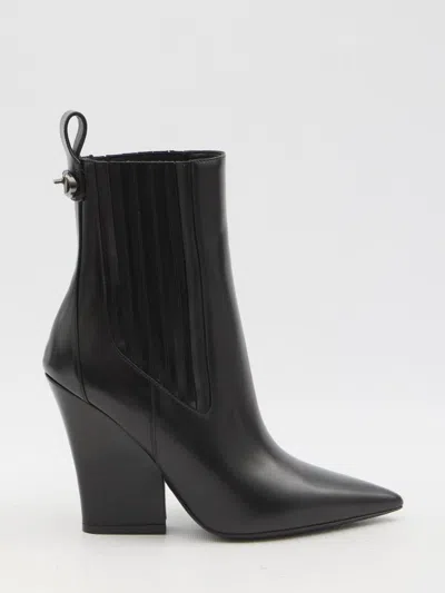 Valentino Vlogo Lockette Booties In Black