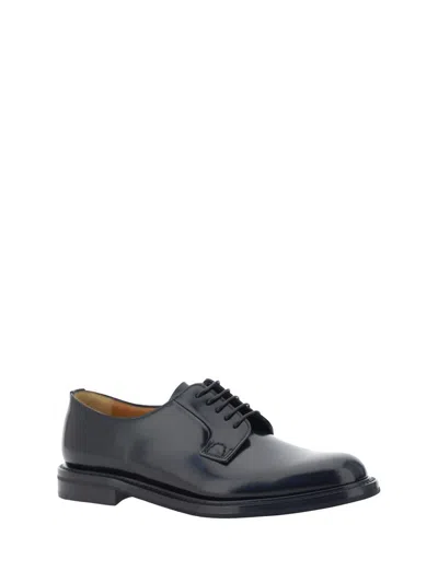 Church's Woman Lace-up Shoes Midnight Blue Size 4.5 Leather In Black