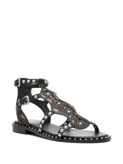Ash Plaza Cage Sandal In Black