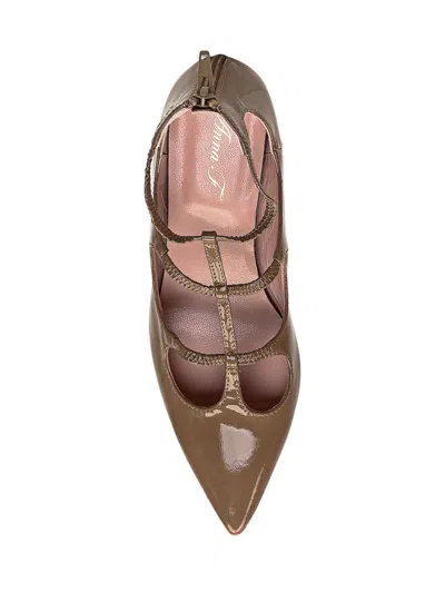 Anna F 40mm Patent-leather Pumps In Beige