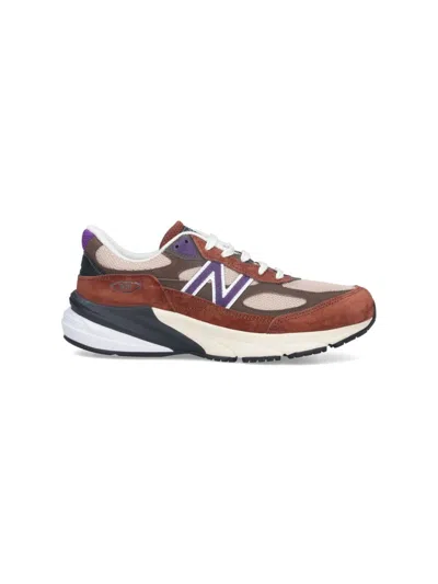 New Balance 990v6 Rubber And Leather-trimmed Suede And Mesh Sneakers In Brown