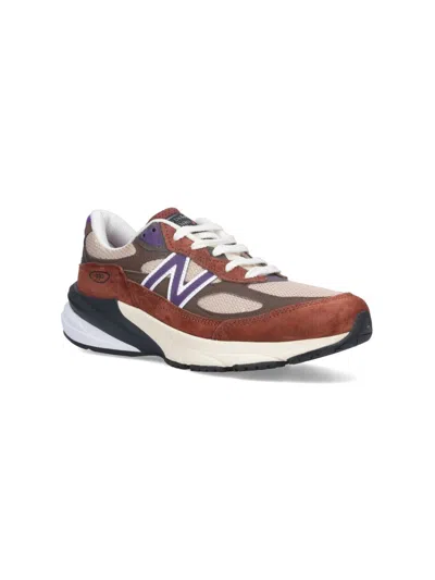New Balance 990v6 Rubber And Leather-trimmed Suede And Mesh Sneakers In Brown