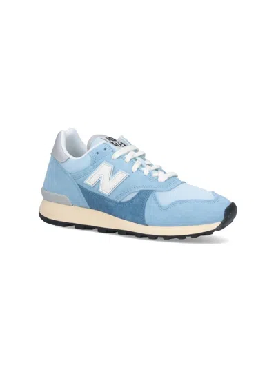 New Balance Low Top Sneakers With Rubber Sole And Suede Overlays In Blue