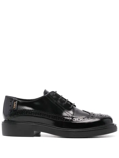 Tod's Lace-ups Leather Oxford Black In Black