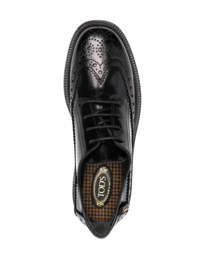 Tod's Lace-ups Leather Oxford Black In Black