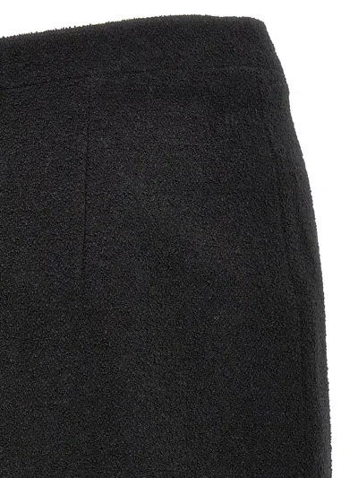 Alessandra Rich Black Midi Tweed Boucl Skirt In Black