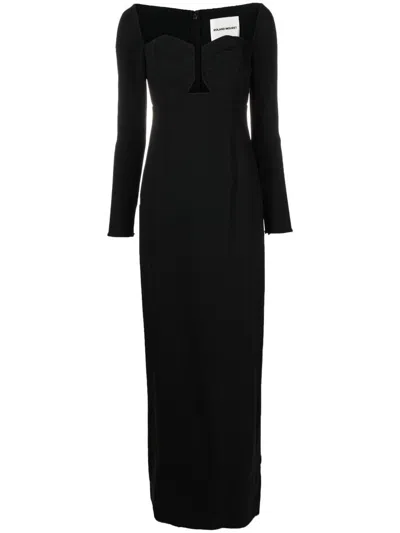Roland Mouret Cut-out Cady Maxi Dress With Fitted Silhouette In Black