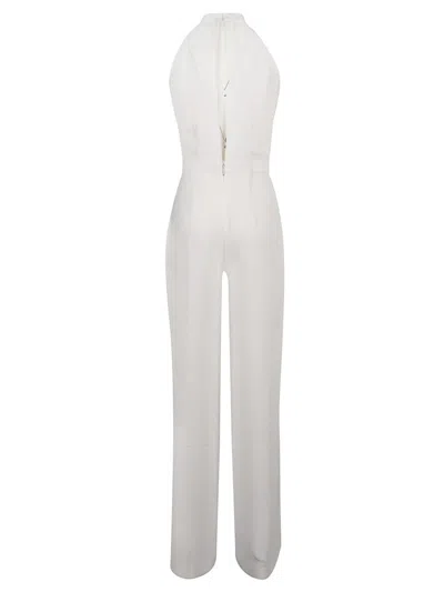 Nué Halterneck Embellished Jumpsuit In White