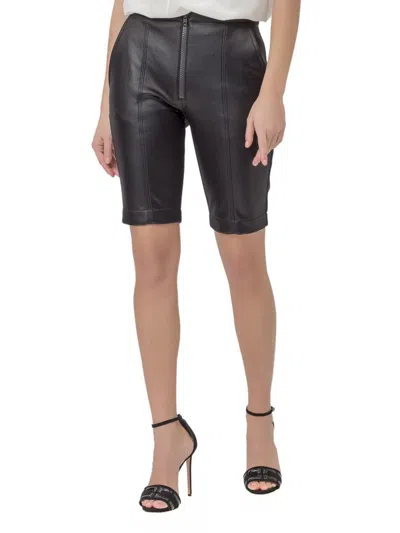 Brognano Leather Shorts In Black