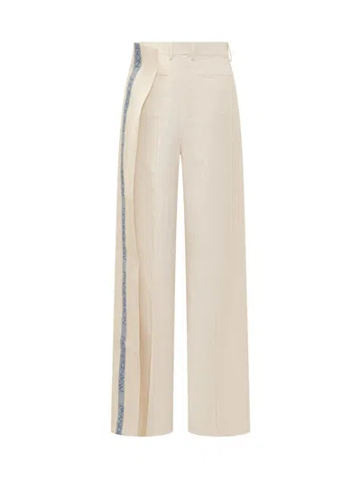 Jw Anderson Side Logo Panel Pants In Beige