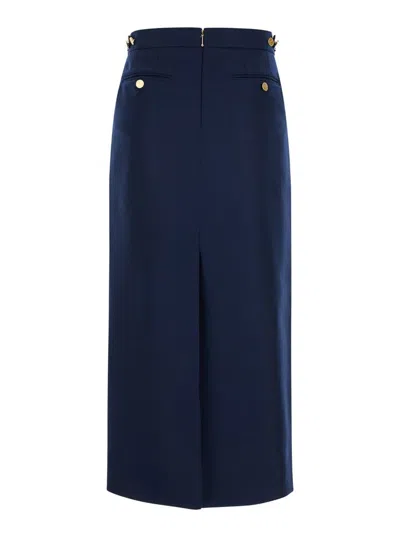 Thom Browne Midi Pencil Skirt In Blue