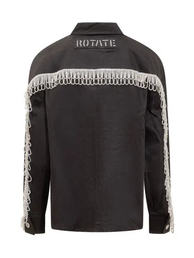 Rotate Birger Christensen Rotate Embellished Buttoned Shirt In Black