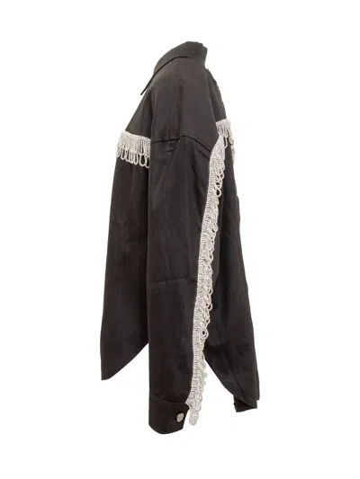 Rotate Birger Christensen Rotate Embellished Buttoned Shirt In Black