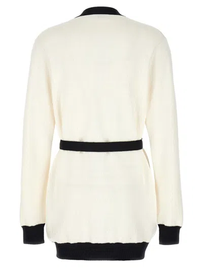 Bally Logo Jacquard Belted Cardigan In Multicolor