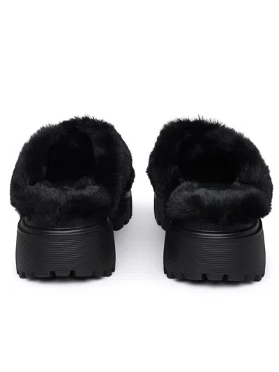 Hogan 'h644' Sandals In Black Faux Fur In Black