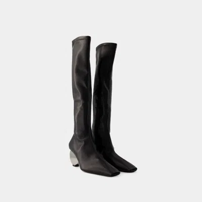 Courrèges Circle Boots - Courreges - Synthetic Leather - Black In Black