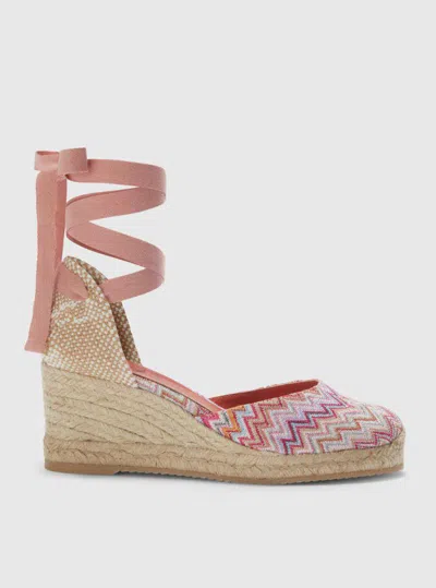 Missoni Eva 60 Zigzag Wedge Espadrilles In Pink