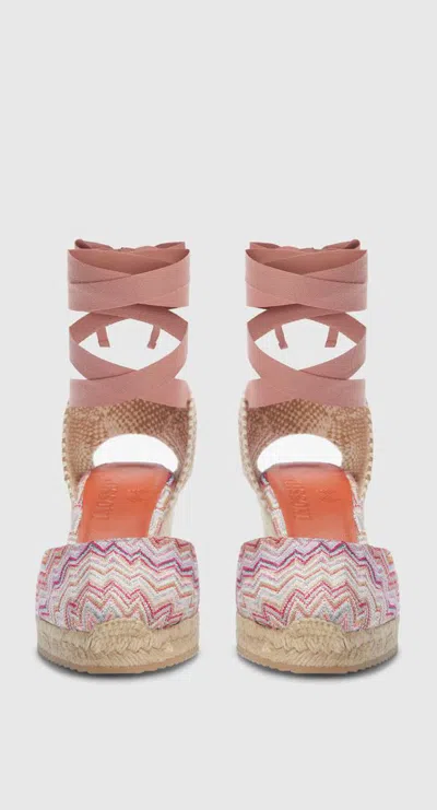 Missoni Eva 60 Zigzag Wedge Espadrilles In Pink