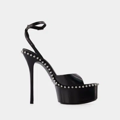 Alexander Wang Nova 145 Womens Leather Dressy Platform Sandals In Black