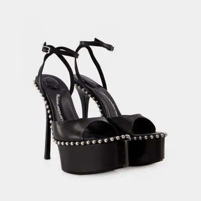 Alexander Wang Nova 145 Womens Leather Dressy Platform Sandals In Black