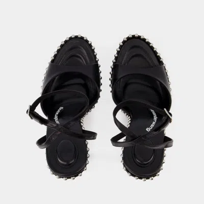 Alexander Wang Nova 145 Womens Leather Dressy Platform Sandals In Black