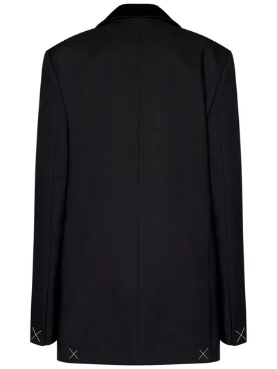 Off-white Single-breasted Tuxedo Blazer In Black