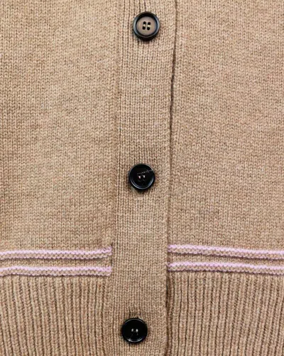 Marni Virgin Wool Cardigan With Contrasting Buttons In Brown