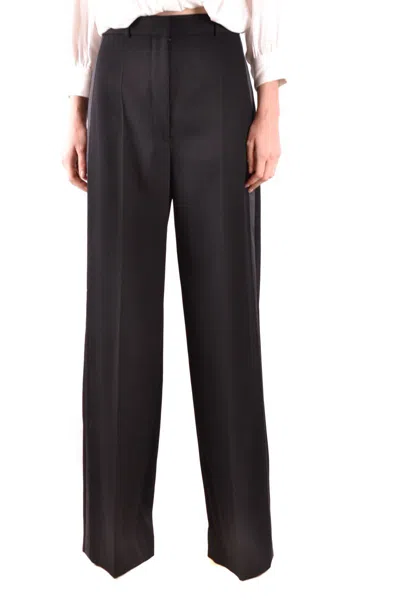 Burberry High-waisted Wide-leg Trousers In Black