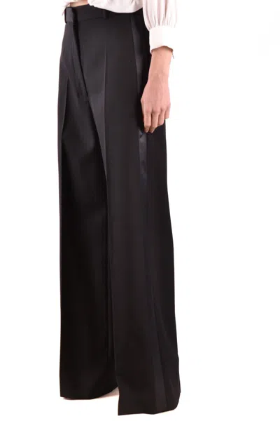 Burberry High-waisted Wide-leg Trousers In Black