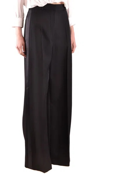 Burberry High-waisted Wide-leg Trousers In Black
